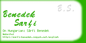 benedek sarfi business card
