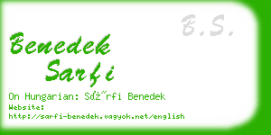 benedek sarfi business card